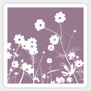 Mauve daisy meadow Sticker